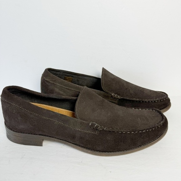 ROBERT WAYNE MAINE (DARK BROWN SUEDE LOAFERS Sz 10.5 SLIP ON CASUAL LOAFER SHOES - Picture 14 of 14